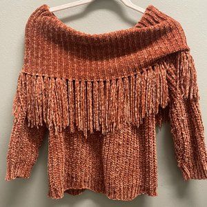 Burnt Orange Off the Shoulder Sweater